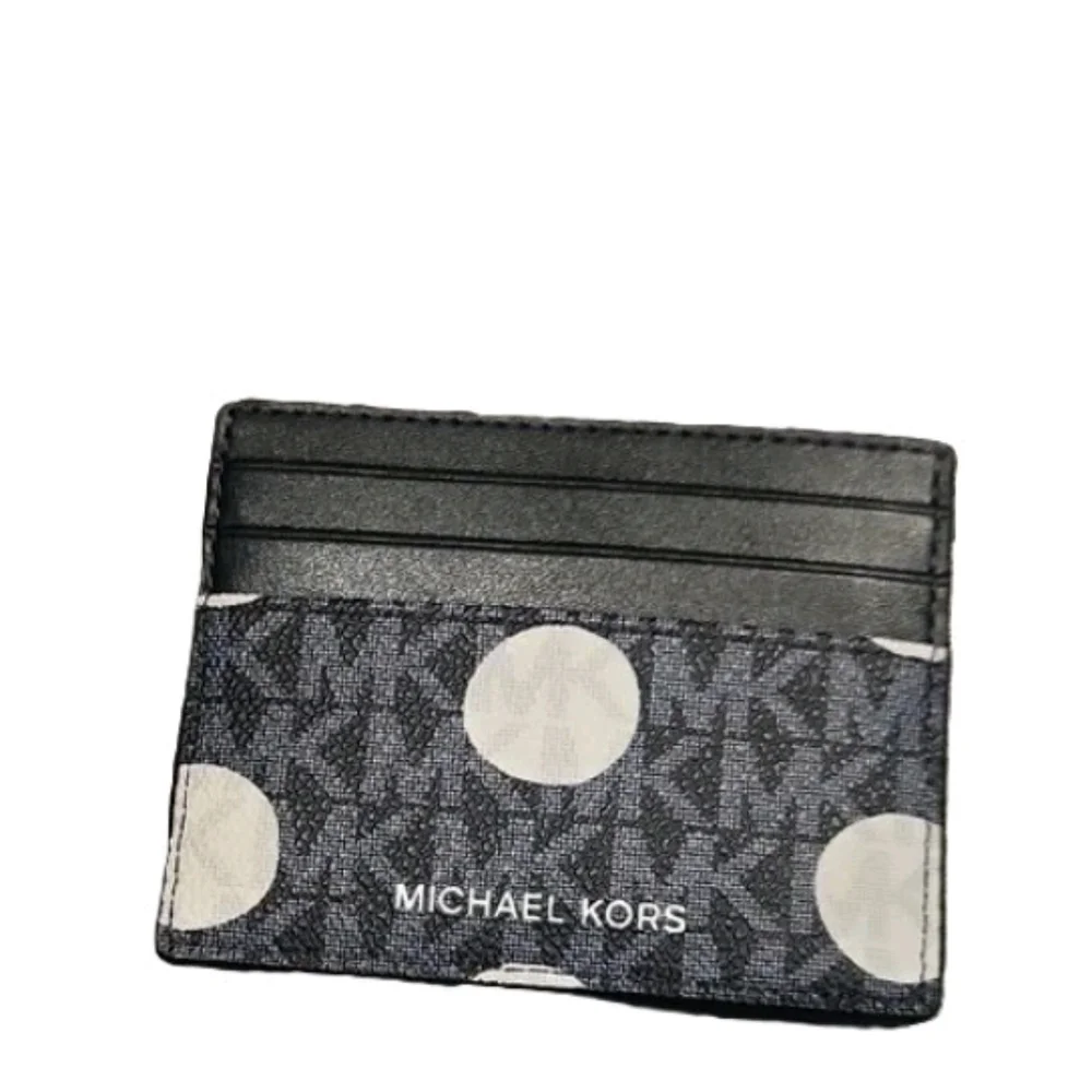 Michael Kors Monogram Black and Gray Card Holder